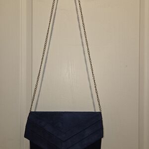 Elegant Navy Blue Chain Strap Clutch